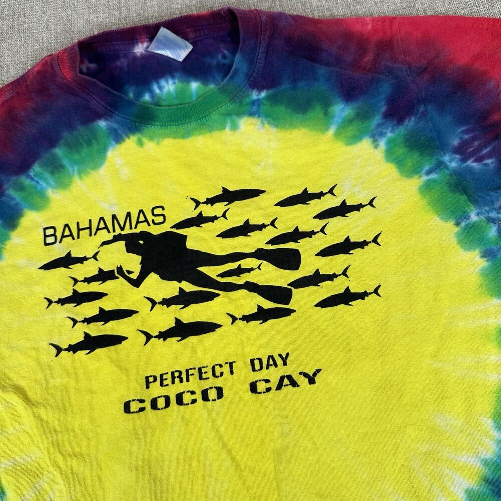 Royal Caribbean “Perfect Day at Coco Cay” Tee T-Shirt Youth XL Diving Tie Dye